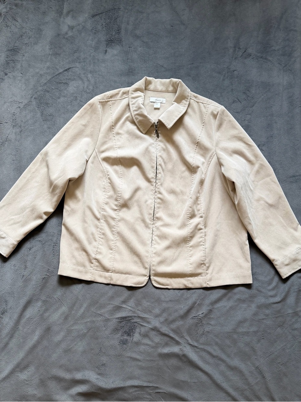 C.J. Banks Women’s 2X Cream Corduroy Zip Front Jacket